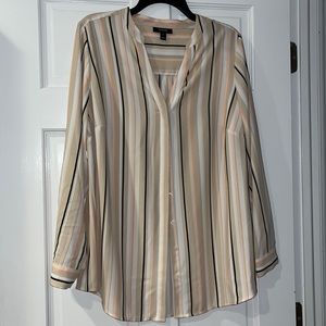 Plus Size Alfani Striped Button Up Blouse Size 1x